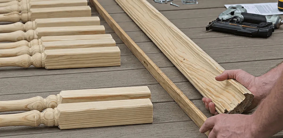 Handrail installation materials and wood components for stair rail work in Baltimore, MD